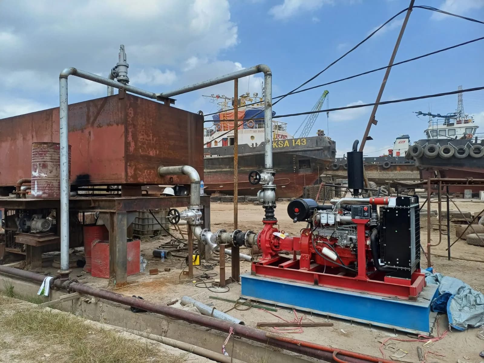 Pengadaan & Installasi Diesel Fire Pump, Galangan Kapal PT. Dok Pendingin, Site Samarinda