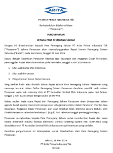 PENGUMUMAN RUPS TAHUN 2026